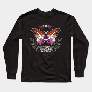Lesbian Butterfly LGBT Gay Pride Flag Long Sleeve T-Shirt